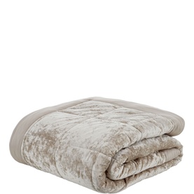Crushed Velvet Bedspread Natural