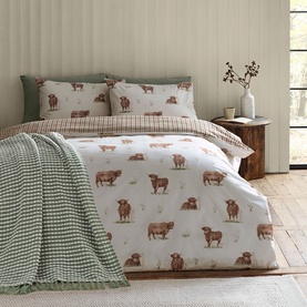 Angus Highland Cow Duvet Set Natural