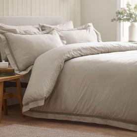 Classic Lattice Lace Duvet Set Natural