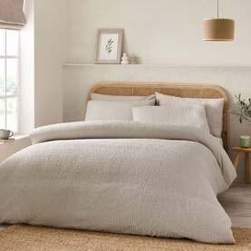 Crinkle Seersucker Duvet Set Natural