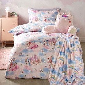 Candy Leaves Duvet Set Pink