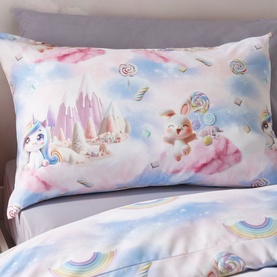 Candy Leaves Duvet Set Pink