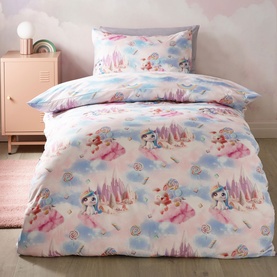 Candy Leaves Duvet Set Pink