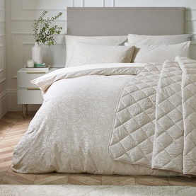 Corded Leaves Duvet Set Champagne
