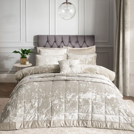Crushed Velvet Duvet Set Natural