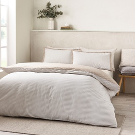 Oxford Pinstripe Duvet Set Natural