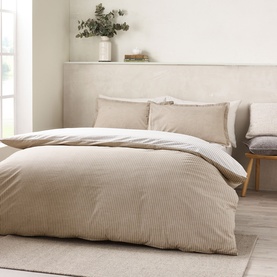 Oxford Pinstripe Duvet Set Natural
