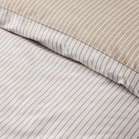 Oxford Pinstripe Duvet Set Natural