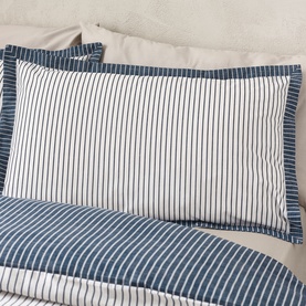 Oxford Pinstripe Duvet Set Navy