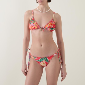 Floral Triangle Bikini Top