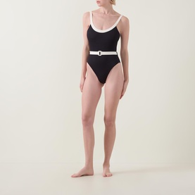 Bandwave Belted One Piece Swimsuit