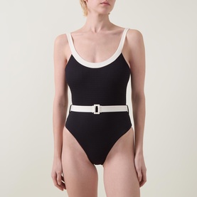Bandwave Belted One Piece Swimsuit