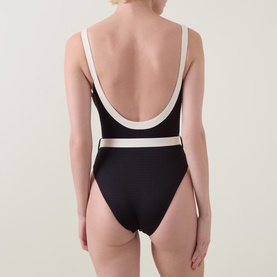 Bandwave Belted One Piece Swimsuit