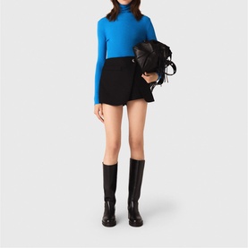 Button Detail Layered Skort