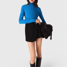 Button Detail Layered Skort