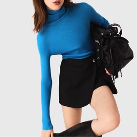 Button Detail Layered Skort