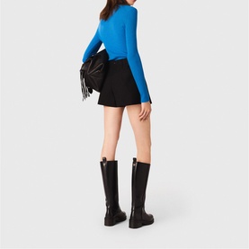 Button Detail Layered Skort