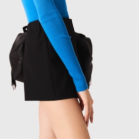 Button Detail Layered Skort