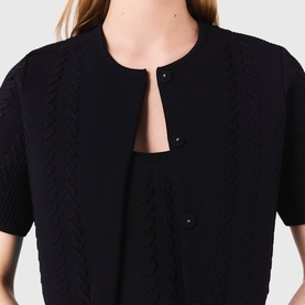 Press-Stud Cropped Cardigan
