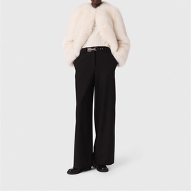 Buckle Detail Wide Leg Trousers