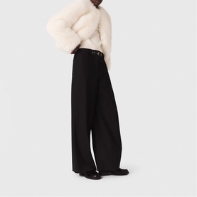 Buckle Detail Wide Leg Trousers