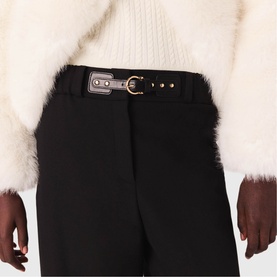 Buckle Detail Wide Leg Trousers