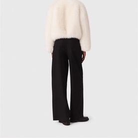 Buckle Detail Wide Leg Trousers