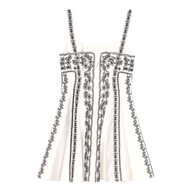 Short Embroidered Strap Dress