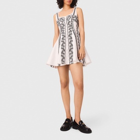 Short Embroidered Strap Dress