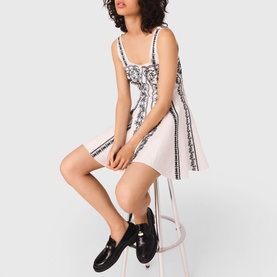 Short Embroidered Strap Dress