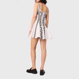 Short Embroidered Strap Dress