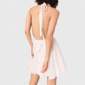 Embroidered Backless Dress