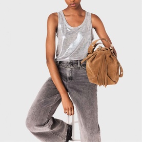 Lam&eacute; Knitted Tank Top