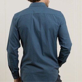 Dunross Brush Cotton Shirt in Denim Blue