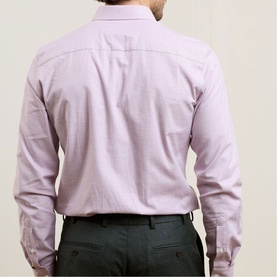 Dunross Brushed Cotton Shirt in Pink & White Micro Houndstooth