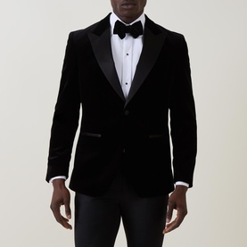 Hutson Single-Breasted Velvet Tuxedo Jacket