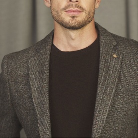 Liffey Donegal Tweed Blazer in Grey Herringbone