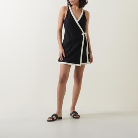 Bound Mini Wrap Dress
