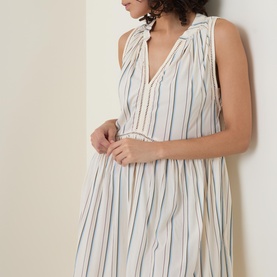 Ladder Striped Mini Dress