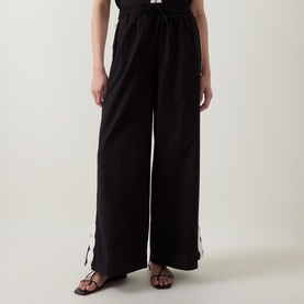 Side Stripe High-Rise Wide Leg Trousers