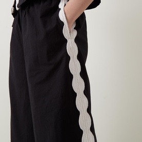 Side Stripe High-Rise Wide Leg Trousers