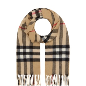 Giant Check Fringe Scarf