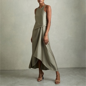 Micah Draped Tuck Flared Dress