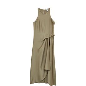 Micah Draped Tuck Flared Dress