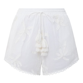 Palm Tree Embroidered Shorts