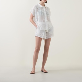 Palm Tree Embroidered Shorts