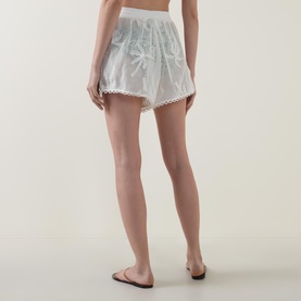 Palm Tree Embroidered Shorts