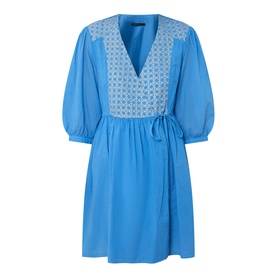 Cross Embroidered Mini Dress