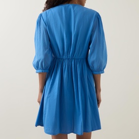 Cross Embroidered Mini Dress