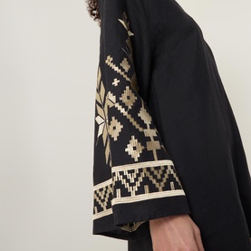 Ios Embroidered Linen Mini Dress